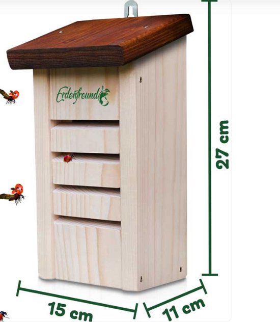 Insectenhuis Set – Vlinderhuis & Lieveheersbeestjeshuis – 100% Massief Duits Hout (2 cm) – Weerbestendig – Handgemaakt – Duurzaam Insectenhotel