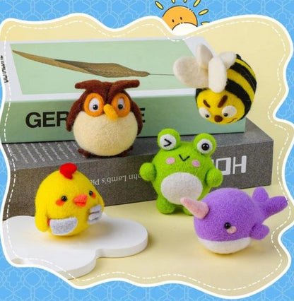 naaldvilten voor beginners - naaldvilt pakket stoere diertjes - naaldvilten voor starters - starterspakket naaldvilten - naaldvilten voor liefhebbers