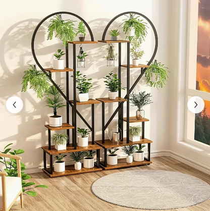 Hartvormig Plantenrek Twee Harten – Metaal & Hout – 165 cm