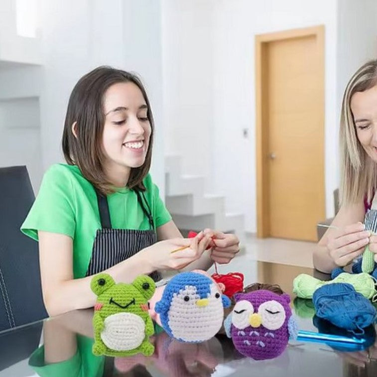 haken voor beginners - haakpakket 3 schattige dierenvriendjes - haken voor starters - starterspakket haken - haken voor liefhebbers