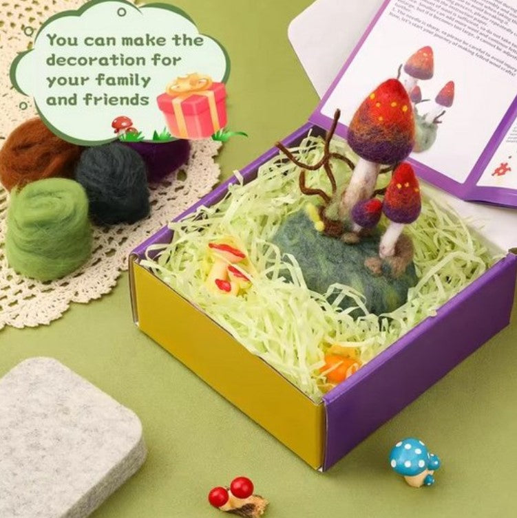 naaldvilten voor beginners - naaldvilt pakket schattige boszwam - naaldvilten voor starters - starterspakket naaldvilten - naaldvilten voor liefhebbers