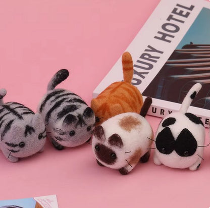 naaldvilten voor beginners - naaldvilt pakket lieve poesjes - naaldvilten voor starters - starterspakket naaldvilten