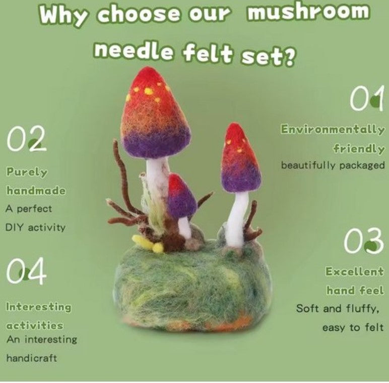 naaldvilten voor beginners - naaldvilt pakket schattige boszwam - naaldvilten voor starters - starterspakket naaldvilten - naaldvilten voor liefhebbers
