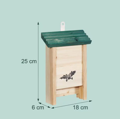 Set van 4 Vleermuiskasten van Hout – Vleermuishuis / Nestkast met Invliegopening – Voor Tuin en Gevel – 25 cm