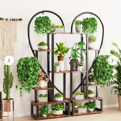 Hartvormig Plantenrek Twee Harten – Metaal & Hout – 165 cm