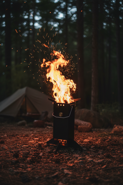 Rocket Stove nacht vonken