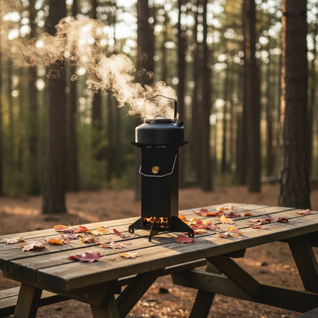 Rocket Stove picknicktafel ketel